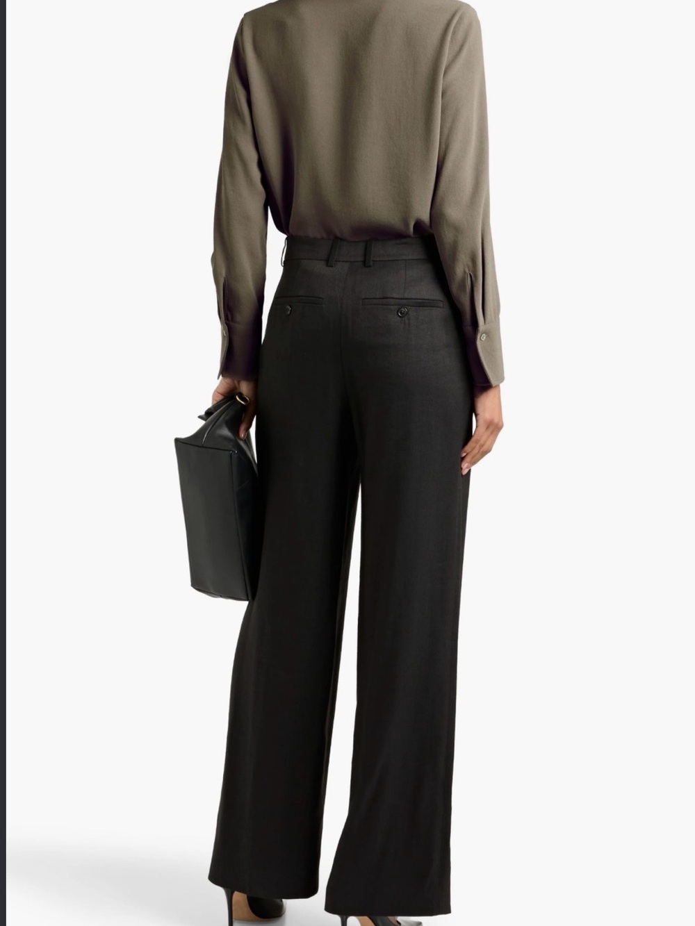 Theory Linen-Blend Twill Wide-Leg
Pants | Length: 44”
Inseam: 32” size 10